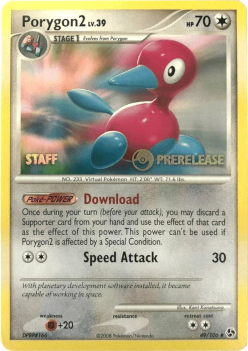 Porygon2 (49/106) (Staff Prerelease Promo) [Diamond & Pearl: Black Star Promos] - for just $34! 