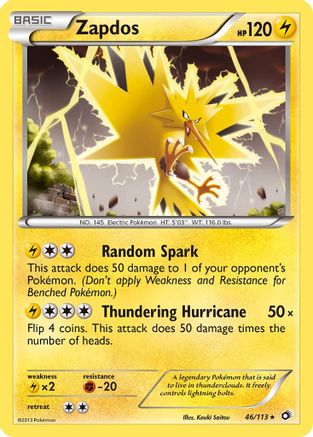 Zapdos 046/113 - Legendary Treasures Reverse Holofoil - for just $2.22! 