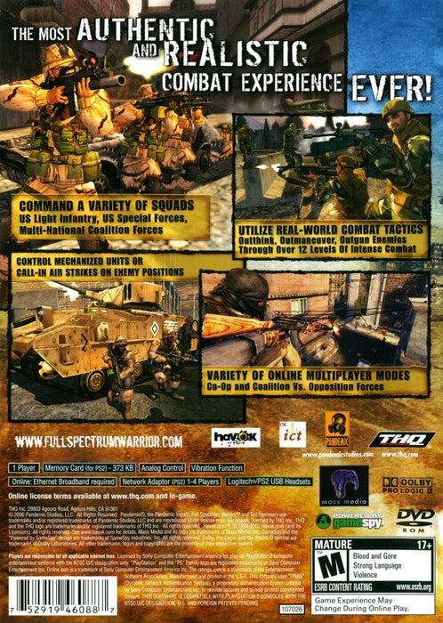 Full Spectrum Warrior: Ten Hammers – PlayStation 2 (PS2) - for just $5.99! 