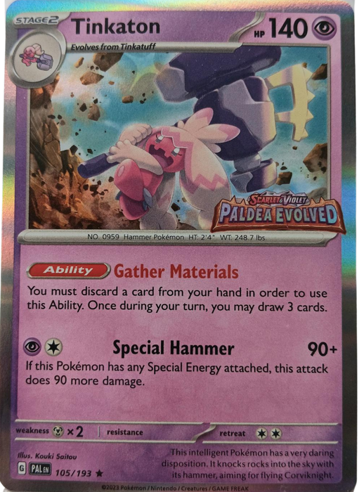 Tinkaton (105/193) (Best Buy Promo) [Scarlet & Violet: Paldea Evolved] - for just $11.30! 