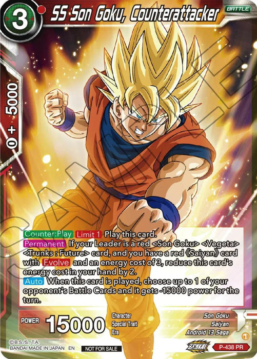 SS Son Goku, Counterattacker (Zenkai Series Tournament Pack Vol.2) (P-438) [Tournament Promotion Cards] - for just $0.10! 