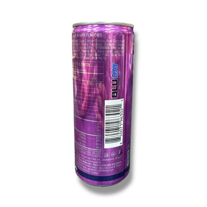 Blu Day Grape Flavor Energy Drink – Healthier Energy Drinks with B Vitamins for Instant Boost - for just $3.99! 