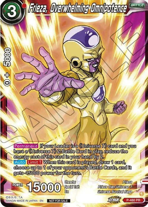 Frieza, Overwhelming Omnipotence (Zenkai Series Tournament Pack Vol.3) (P-480) [Tournament Promotion Cards] - for just $0.20! 