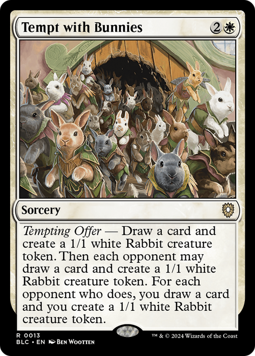 Tempt with Bunnies (BLC-013) - Bloomburrow Commander - for just $0.93! 