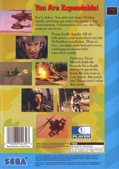 Midnight Raiders – Sega CD (SCD) - for just $0! 