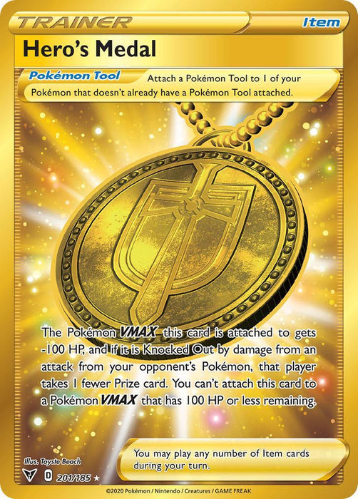 Hero's Medal (201/185) [Sword & Shield: Vivid Voltage] - for just $0.90! 