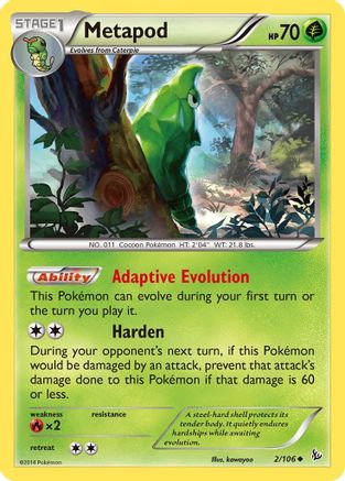 Metapod 002/106 - XY  Flashfire Reverse Holofoil - for just $0.47! 