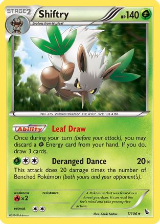 Shiftry 007/106 - XY  Flashfire Reverse Holofoil - for just $0.20! 