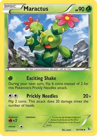 Maractus 010/106 - XY  Flashfire Reverse Holofoil - for just $0.20! 
