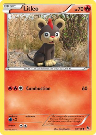 Litleo 018/106 - XY  Flashfire Reverse Holofoil - for just $0.25! 
