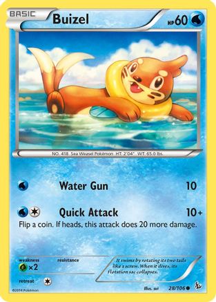 Buizel 028/106 - XY  Flashfire Reverse Holofoil - for just $0.17! 