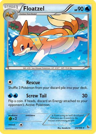 Floatzel 029/106 - XY  Flashfire - for just $0.05! 