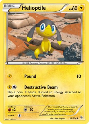 Helioptile 036/106 - XY  Flashfire - for just $0.05! 