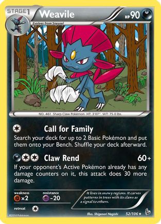 Weavile 052/106 - XY  Flashfire - for just $0.22! 