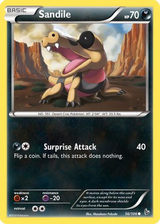 Sandile 056/106 - XY  Flashfire Reverse Holofoil - for just $0.10! 