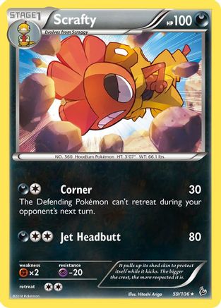 Scrafty 059/106 - XY  Flashfire Reverse Holofoil - for just $0.36! 