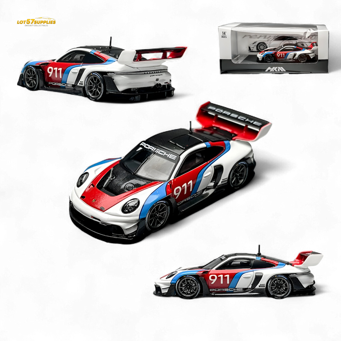 HKM Model Porsche 911 (992) GT3 R Rennsport White #911 1:64 - for just $36.99! 