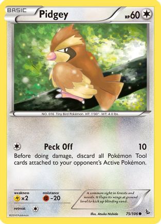 Pidgey 075/106 - XY  Flashfire Reverse Holofoil - for just $0.25! 