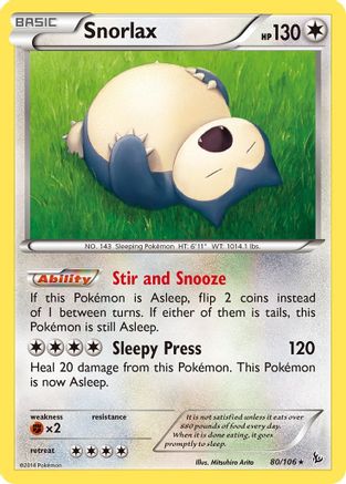 Snorlax 080/106 - XY  Flashfire - for just $0.59! 