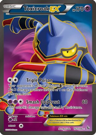Toxicroak EX (Full Art) 102/106 - XY  Flashfire Holofoil - for just $5.92! 