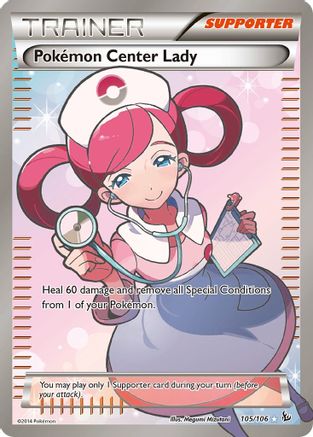 Pokemon Center Lady (Full Art) 105/106 - XY  Flashfire Holofoil - for just $16.05! 