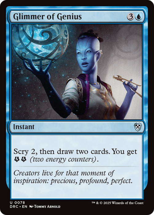 Glimmer of Genius (DRC-078) - Commander: Aetherdrift - for just $0.03! 
