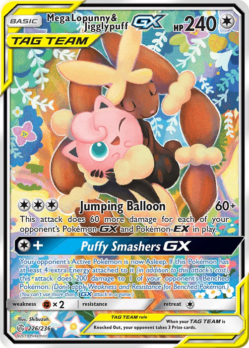 Mega Lopunny & Jigglypuff GX (226/236) [Sun & Moon: Cosmic Eclipse] - for just $96.25! 