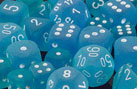 Frosted Polyhedral Carribean Blue/white 7-Die Set - Just $10! Shop now at Retro Gaming of Denver