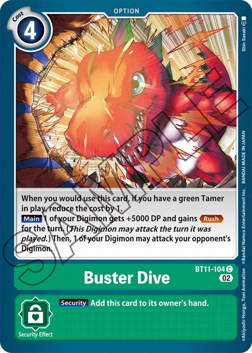 Buster Dive [BT11-104] [Dimensional Phase] - Just $0.09! Shop now at Retro Gaming of Denver