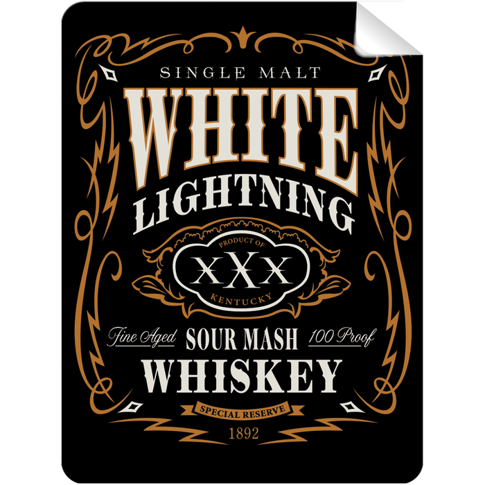 White Lightning Whiskey Bottle Self Prop Adhesive Label - for just $3! 