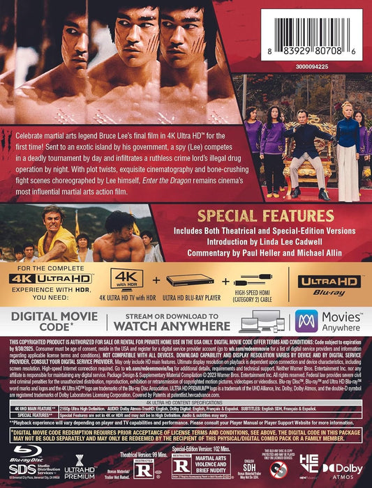 Enter the Dragon (4K Ultra HD + Digital/50th Anniversary/Steelbook) - for just $53.99! 
