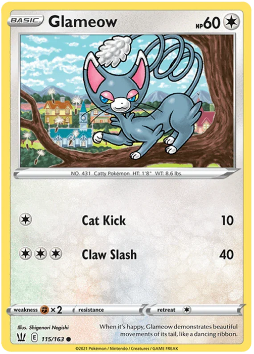Glameow (115/163) [Sword & Shield: Battle Styles] - for just $0.10! 