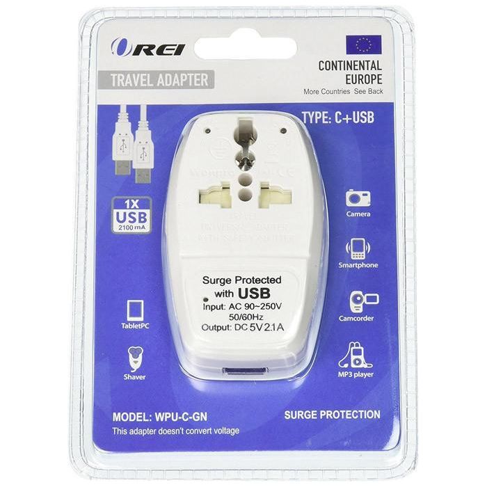 Peru Travel Adapter Plug with USB and Surge Protection - Type C - Just $6.99! Shop now at Retro Gaming of Denver