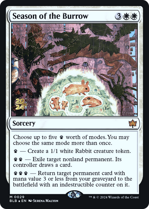 Season of the Burrow (PRE-029) - Bloomburrow Promos Foil - for just $0.86! 