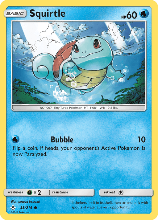 Squirtle (33/214) [Sun & Moon: Unbroken Bonds] - for just $0.20! 