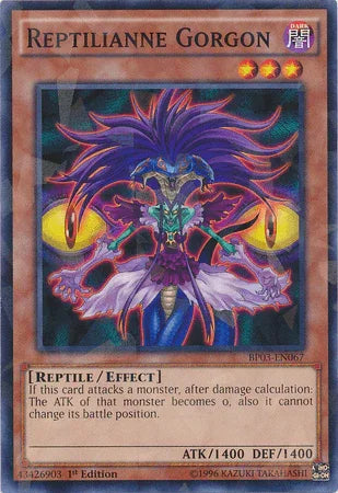 Reptilianne Gorgon [BP03-EN067] Shatterfoil Rare - for just $0.15! 