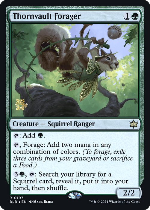 Thornvault Forager (PRE-197) - Bloomburrow Promos Foil - for just $0.26! 
