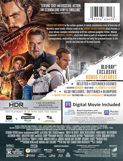 Kraven The Hunter - 4K UHD/BD Combo + Digital + Steelbook - for just $56.99! 