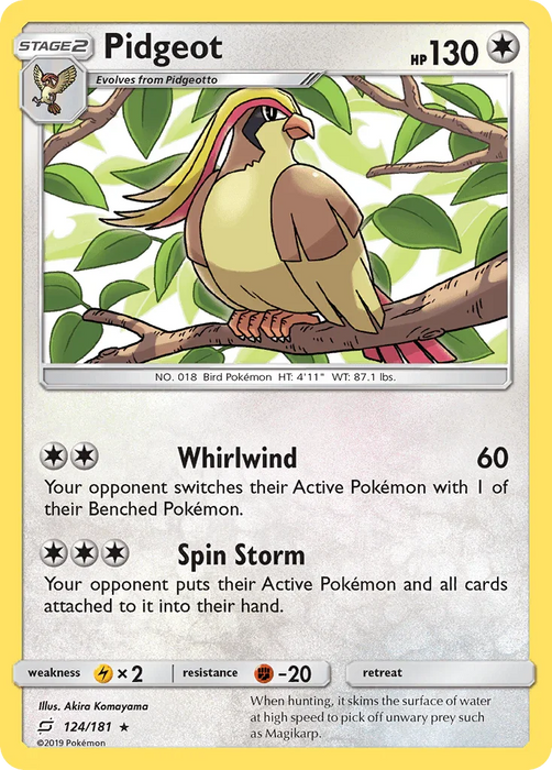 Pidgeot (124/181) [Sun & Moon: Team Up] - for just $0.25! 