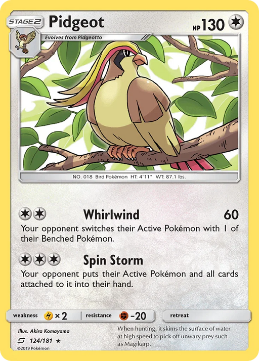 Pidgeot (124/181) [Sun & Moon: Team Up] - for just $0.25! 