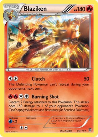 Blaziken 014/111 - XY  Furious Fists Reverse Holofoil - for just $1.10! 