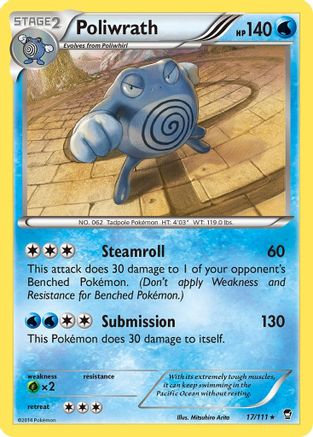 Poliwrath 017/111 - XY  Furious Fists Reverse Holofoil - for just $0.63! 