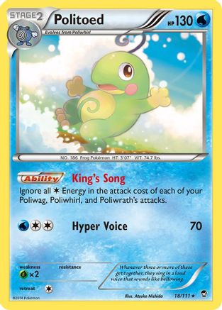 Politoed 018/111 - XY  Furious Fists Reverse Holofoil - for just $1.17! 