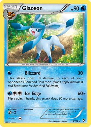 Glaceon 019/111 - XY  Furious Fists Reverse Holofoil - for just $2.59! 