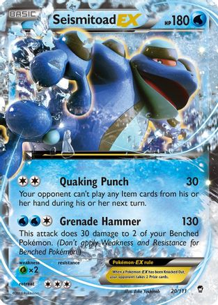 Seismitoad EX 020/111 - XY  Furious Fists Holofoil - for just $1.30! 