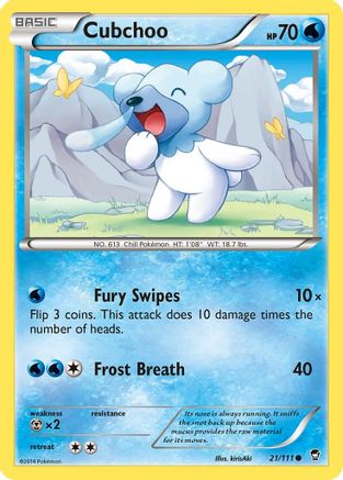 Cubchoo 021/111 - XY  Furious Fists - for just $0.12! 