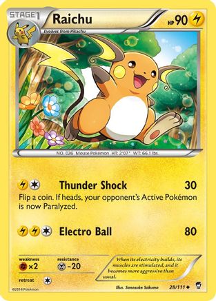 Raichu 028/111 - XY  Furious Fists - for just $0.56! 