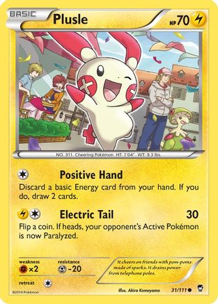 Plusle 031/111 - XY  Furious Fists Reverse Holofoil - for just $0.26! 