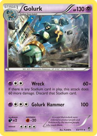 Golurk 043/111 - XY  Furious Fists - for just $0.18! 