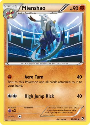 Mienshao 057/111 - XY  Furious Fists Reverse Holofoil - for just $0.40! 